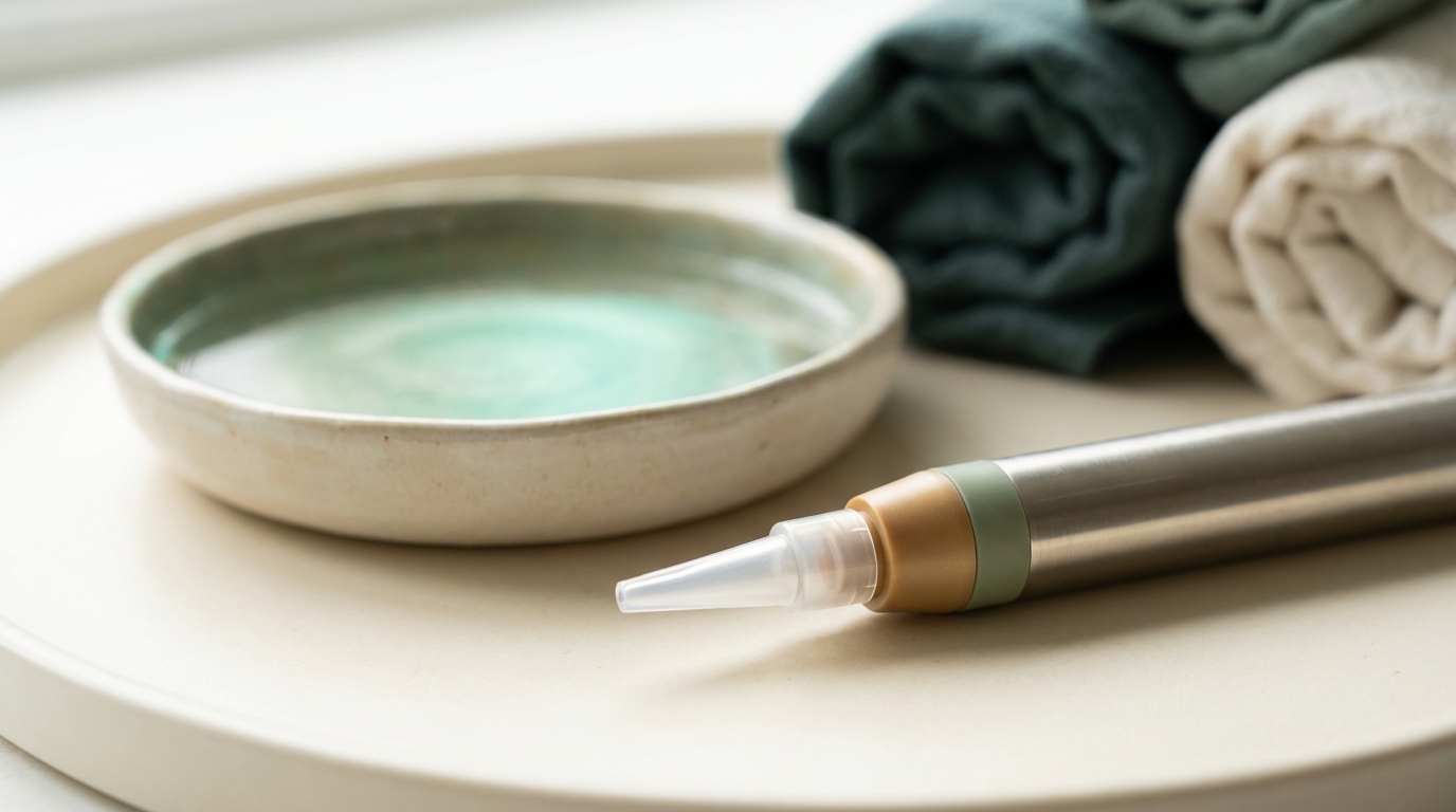 Warm water irrigation handpiece with disposable tip